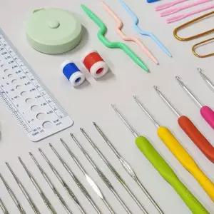 SFr 코바늘 세트 가방 뜨개질바늘 뜨개실 털실 뜨개질도구