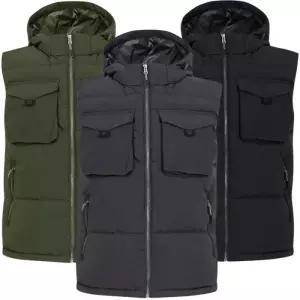[디바옴므]겨울 후드 탈부착 포켓 헤비 패딩 집업 조끼 경량 베스트