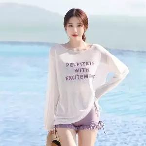 [옷자락]여자 시스루 레이어드 비키니 캡내장 수영복