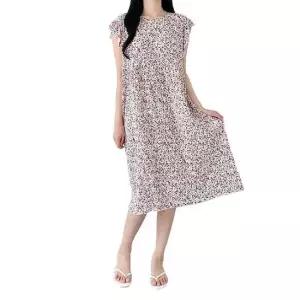 냉주름 어깨 프릴 민소매 원피스 홈웨어