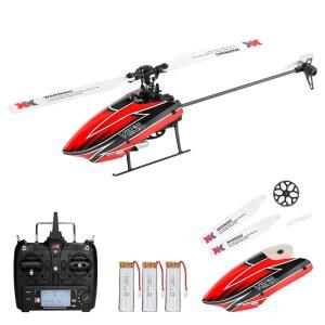 CKYSCHN 원격 제어 헬리콥터, 3D/6G 모드 자이로가 장착된 WLtoys K110S RC 브러시리스 모터가 채널 항공기 6대, 배터리 3개가 미니 헬리콥터