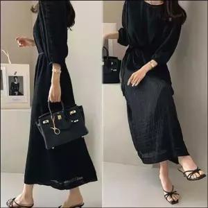 소매 2컬러 여자 7부소매 원피스 시스루 7부 하객룩 여름 쉬폰