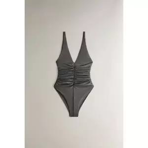 zara 자라 셔링 비치 스윔수트 - 그레이