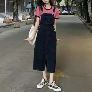 [신세계라이브쇼핑][옷자락] 여자 데일리 캐주얼 진데님 멜빵원피스