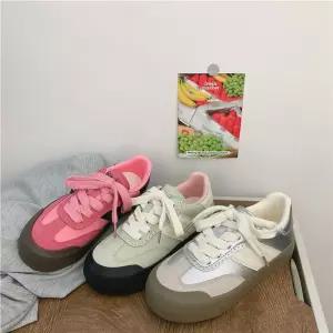 여자신발 운동화 워킹화 스트릿 패션 영국 보드화 봄철 스타일 화이트 슈즈 라이브 방송 원템1