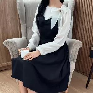 [하프클럽/] 쉬폰리본입술탑원피스 YPX644M604 빅사이즈