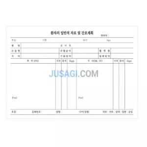 병원 간호 기록지 인계 카덱스 용지 500매 차트 간호계획 병실 의료용