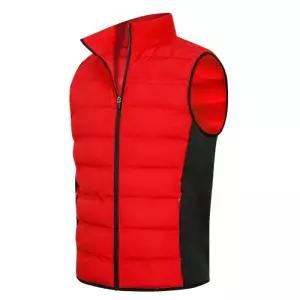 [디바옴므]겨울 하이넥 네오프렌 배색 심리스 오리털 경량 조끼 패딩