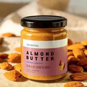 포레스티 국내제조 무첨가 아몬드버터 200g 1병 무가당 무설탕 아몬드스프레드 896211