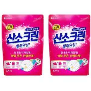 테크 산소크린 세탁 표백제 분말 얼룩 제거 2.4L X2개 BNS