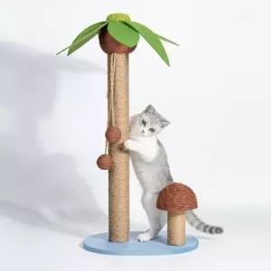 고양이 수직 스크래쳐 야자수 캣타워 73cm