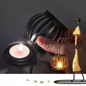 (옵션 F)메탈 도금 인형 촛대 캔들 홀더 인테리어 장식품 북유럽 홈인테리어 집들이 선물 데스크