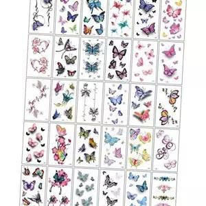 여름 지워지는 문신 헤나 타투 파티타투 스티커 나비-WFNSBBS