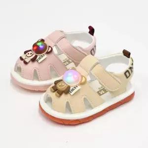 [보리보리/레비스풋]로봇 곰 라이팅 불빛 삑삑이 LED 샌들 돌선물 걸음마 여름 삑삑이신발