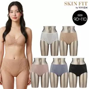 [방송히트]비비안 스킨핏 17차 빅사이즈 데일리 레이스 크레오라 헴 팬티 5종(110사이즈까지)