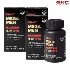 [GNC] 메가맨 임팩트 (500mg 180정 90일분)x3 총270일분