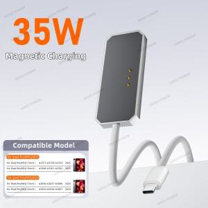 아이패드 호환 프로 11인치 M4/M5 2024-2025용 마그네틱 무선 충전기 35W USB-C PD 태블릿 케이블 어댑터