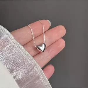 여성목걸이 하트하트 스네이크체인 실버목걸이-WFNSFG8