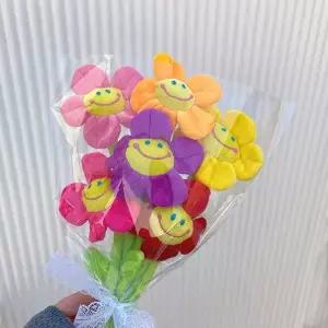 스마일 꽃 해바라기 장미 꽃다발 인형 32cm