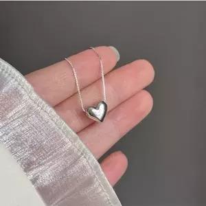 여성목걸이 하트하트 스네이크체인 실버목걸이-WFNSFG8