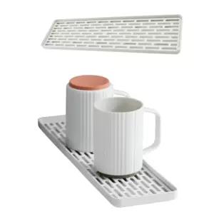 주방 싱크대 일자형 물빠짐 트레이 미니 컵 건조대 식기 건조 받침대 거치대