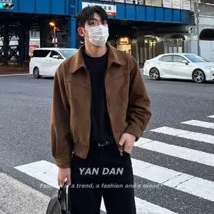 남성 빈티지 쇼트 무스탕 코트 스웨이드 칼라 재킷 오피스룩 상의 A45Z1D 룩템