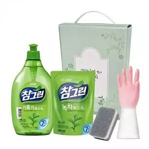 고품질 주방세제 용기500ml 리필 300ml 수세미 고무장갑 집들이 은행선물 녹차 개업 판촉 WFLTOXW