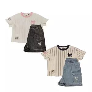 2026 SS MLB키즈 여아 바시티 베스트 반팔 세트 뉴욕양키스 7FS1B0363