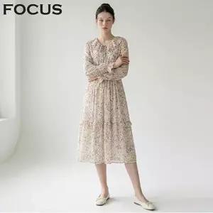 [포커스] 프릴 카라 스모크 밴딩 원피스_VF6S1OP3081