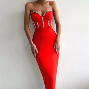 스톤 클럽의상 신축성 무대의상 스판 시상식드레스 슬림핏 딱붙는 드레스
