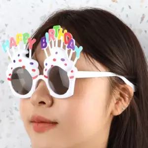 ( )인싸 생일 케익 선글라스 코스튬 안경 화이트 파티선글라스