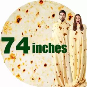 74인치 부리토 또띠야 담요 흰색 코끼리 선물 유용한 여성 남성 파티 멋진 물건 참신한 개그 소프트 플리스