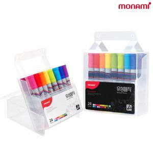 모나미 유성매직 24색 매직세트 둥근닙 사각닙
