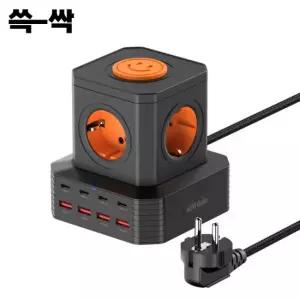 쓱싹 13in1 타워 멀티탭 큐브 과부하차단 초고속 충전 65WTOWER