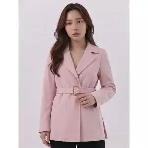 [샤트렌]핑크 벨티드 하프기장 트렌치 코트 HCBSCT104_P383981212