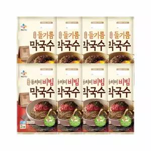 CJ 고소한 들기름 막국수 356g x4개+동치미 비빔 막국수 484.4g x4개