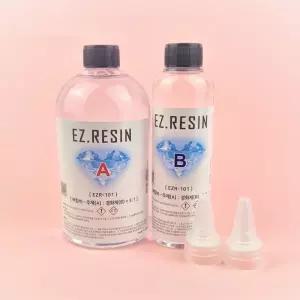 기포 냄새 없는 2액형 3:1 크리스탈 이지레진 공예 용액 투명 레진 아트 재료 1kg