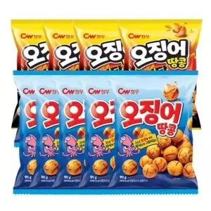 청우 오징어땅콩90g 5봉 + 불닭맛오땅90g 5봉