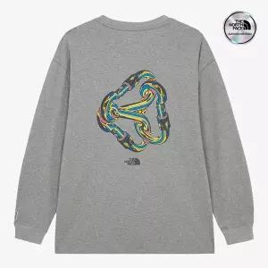 [노스페이스] [노스페이스 공식] NT7TR70A 남성 카라비너 긴팔 티셔츠 MELANGE GREY