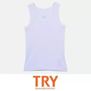 (트라이) 면 100 고급 순면 소재 백색 남아동 런닝 남아런닝 남아동런닝