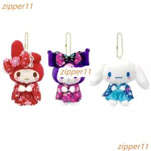 산리오 기모노 인형 키링 마이멜로디 쿠로미 시나모롤 유카타 전통의상 가방고리 3종