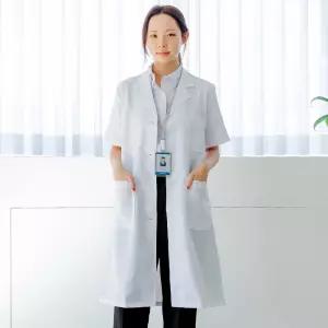 여자 의사가운 반팔 여름 약사 병원 유니폼 실습가운 실험복 영양사 롱가운