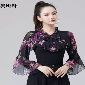 방송댄스의상 라인댄스복 댄스스포츠 라틴 상의 여성 줌바