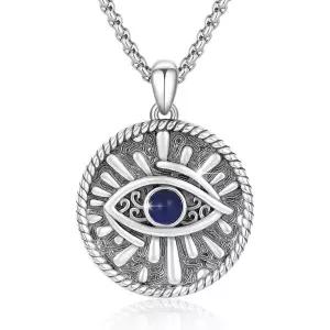 12007505 남자 목걸이 패션 심플 캐주얼 여성용 이블 925 스털링 실버 블루 매력이 있는 보호 아이/로터스