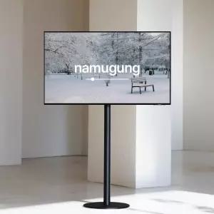 나무궁 2세대 거치대 무타공 고정식 고정형스탠드 TV 거치대 LG 룸앤 중소기업 삼성 M5 M7 델 한성 모니터 TV스탠드 27인치 32인치 호환 200베사 블랙 베이직 바디