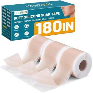 자국용 린시론 실리콘 흉터 테이프 페이스 스틱 켈로이드 커버 C-섹션 스트립 주름 크림 립 슬리핑 젤 시트 배 패치 하이드로콜로이드 롤 소프트(3팩 1.6