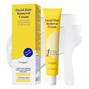 여성용 얼굴 제모 크림 없이 부드러운 턱 윗입술 민감한 피부를 위한 볼 5분 7일 - 1.69Fl Oz