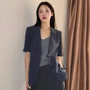 [백화점 홈쇼핑 정품] 로엠 린넨라이크 반팔자켓 RMJKF25R11