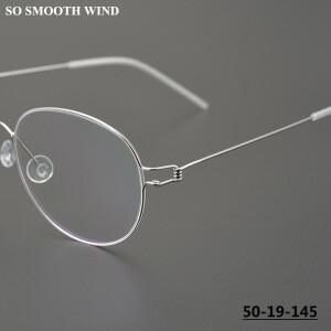 덴마크 나사 없는 타원형 안경 프레임 남녀공용 티타늄 에어 림 초경량