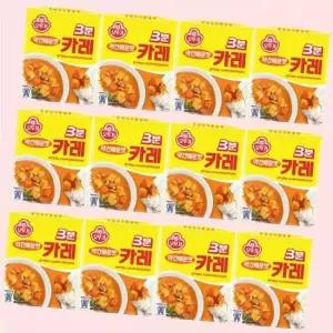 오뚜기 3분 카레 약간매운맛 200g x 12개 즉석카레 3분요리 4524834